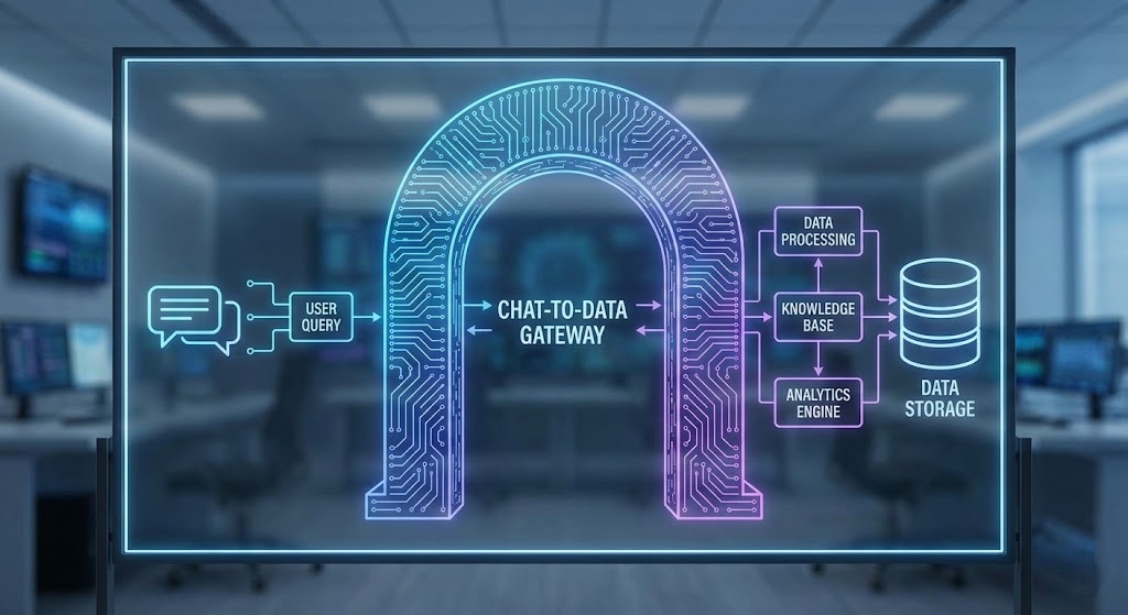 Chat with data interface showing conversational AI querying business databases