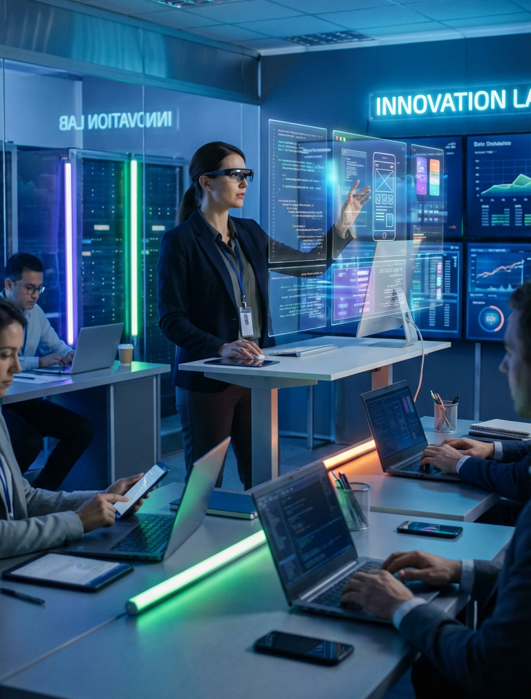 Web and mobile app development illustration